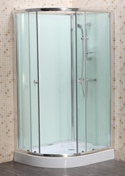Cabine Douche complète 1/4Rond 90x90x200 6mm Blanc